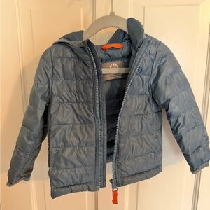 Primary Teal Puffer Jacket with Hood